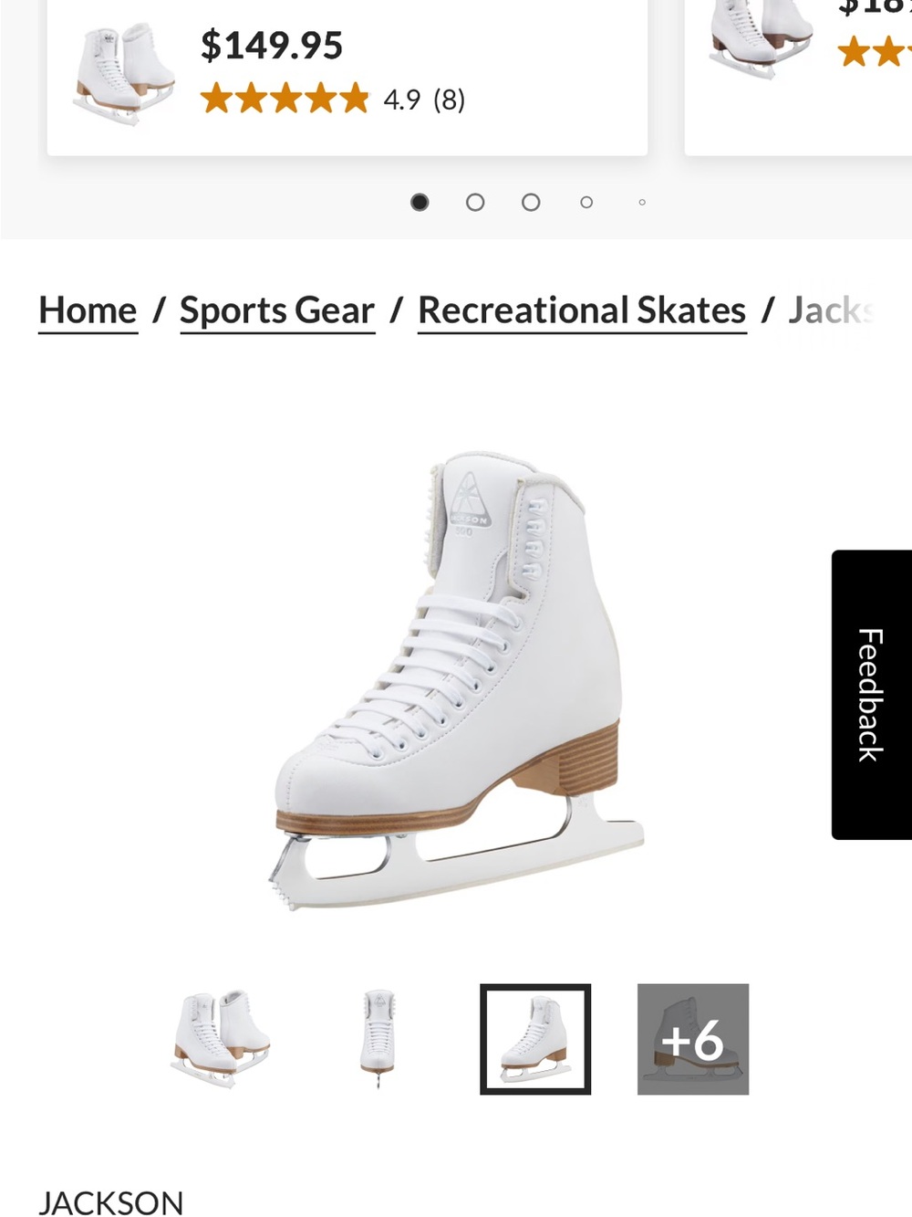 JACKSON Women's Classic 500 Figure Skates - White with Light Brown Sole - Picture 3 of 8